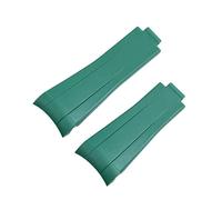 KAVJU Uhrenarmband aus Gummi, 20 mm, schwarz, verstellbare Faltschnalle, Uhrenarmband für Rolex-Armband für Submariner GMT Oysterflex Daytona Armband, grün, Blk Buckle