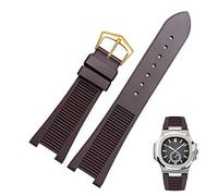 KAVJU Uhrenarmband für Patek Philippe 5711 5712G Nautilus, Silikon, schwarz, blau, braun, 25 x 13 mm, Sport-Gummi-Uhrenarmbänder, Braun, Gold, 25-13mm