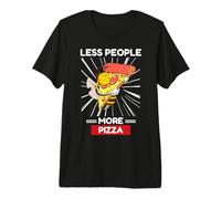 Kawaii Bee Less People More Pizza Cute Aesthetic Premium T-Shirt