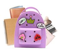 Kawaii Cartoon Rucksack Damen - Süßer Silikon Eimerstil Rucksack | Verstellbare Schultergurte, Atmungsaktives Design mit kleinen Löchern | Lässiger Tagesrucksack Reise Outdoor Schule, Stempelprint