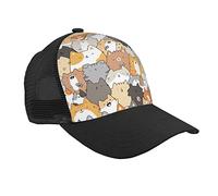 Kawaii Cat Pattern Baseball Cap Dad Hat Trucker Hat Damen Herren Snapback Verstellbarer Modischer Trendiger Hip Hop Hut Low Profile