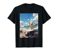 Kawaii Fox Surfing Cute Animal Art for Kids Boys T-Shirt