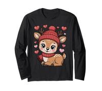 Kawaii Hirsch Valentinstag Herzen Schal Beanie Langarmshirt