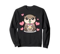 Kawaii Otter Boba Lover Illustration Sweatshirt