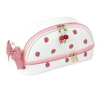 Kawaii Pencil Case, Bleistiftkoffer mit großer Kapazität, tragbarer Zipper -Bleistiftbeutel mit Bogengriff, wasserdichte PU -Bleistiftbox, ästhetischer Bleistiftkoffer für Schulversorgung von Bü