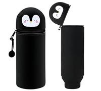 Kawaii Pencil Stehendes Mäppchen Pinguin-Silikon Federmäppchen