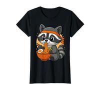 Kawaii Racoon Eating Ramen Grafik Japanischer Waschbär Grafik Preisgünstiges Grafik-T-Shirt