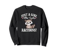 Kawaii Womens Kids Cute Funny Girl Who Loves Raccoons Lover Sweatshirt