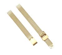 KAXSFE Armband Damen Kleine Größe 8 10 12 13 14 15 16mm Milanaiseband Stahlband Metall Uhrenarmband Uhrenarmband(Gold,13mm)