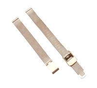 KAXSFE Armband Damen Kleine Größe 8 10 12 13 14 15 16mm Milanaiseband Stahlband Metall Uhrenarmband Uhrenarmband(Rose Gold,8mm)