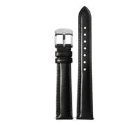 KAXSFE Kompatibel mit Swarovski DW Tissot Casio Uhrenarmband Damen Echtleder Schnellverschluss Uhrenarmband 12mm 14mm 15mm 16mm 18 Damenarmband(Black Silver,14mm)