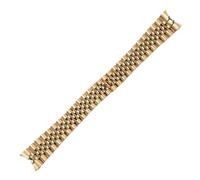 KAXSFE Uhrenarmband aus Edelstahl, 20 mm, kompatibel mit Rolex-Armband for Jubilee, gebogenes Ende, Stahlarmband, Faltschließe(Gold)