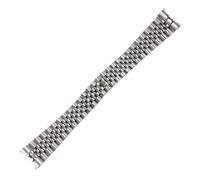 KAXSFE Uhrenarmband aus Edelstahl, 20 mm, kompatibel mit Rolex-Armband for Jubilee, gebogenes Ende, Stahlarmband, Faltschließe(Silver)