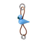 Kay Bojesen - Vogel Schlüsselanhänger, Metall, Naturleder blau