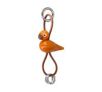 Kay Bojesen - Vogel Schlüsselanhänger, Metall, Naturleder orange