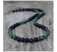 KAYLRE Halskette Herren Männer Afrikanische Halskette Mode Afrikaner Perlen Schmuck Trend Surfer Halskette Herren Geschenk Holz Strand Halskette Halskette Damen (Color : 6, Size : 55cm)