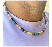 KAYLRE Halskette Herren Männer Afrikanische Halskette Mode Afrikaner Perlen Schmuck Trend Surfer Halskette Herren Geschenk Holz Strand Halskette Halskette Damen (Color : 7, Size : 45cm)