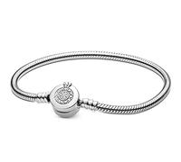 Kaytong Rose Gold & Silber Funkelnde Krone O Schlangenkette 925 Sterling Silber Armband Armreif Bead Charm Diy Einfacher Schmuck-Silber,17cm