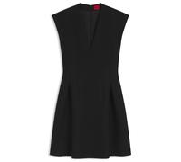 HUGO Kleid mit Cap-Ärmeln und Plissee-Details - Style Kaytra, 50564254 Schwarz 34