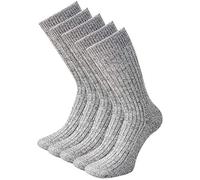KB Socken 5 Paar Wollsocken Damen & Herren - warme Thermosocken für Winter & Wandern, dicke Norwegersocken, weiche Wintersocken, kuschelige Arbeitssocken - Größe 39-50