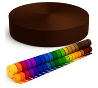 KBBB Gurtband 2m 5m 10m 50m lang - 50 Farben Breiten: 10mm 15mm 20mm 25mm 30mm 40mm 50mm Taschengurt aus Polypropylen, ideal für DIY-Projekte & Handarbeiten 141 Dunkelbraun 15mm x 5m