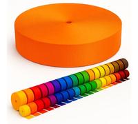 KBBB Gurtband 2m 5m 10m 50m lang - 50 Farben Breiten: 10mm 15mm 20mm 25mm 30mm 40mm 50mm Taschengurt aus Polypropylen, ideal für DIY-Projekte & Handarbeiten 523 Orange 50mm x 2m