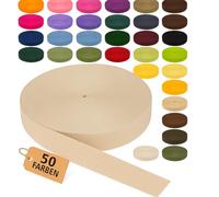 KBBB Gurtband 2m oder 5m lang - 50 Farben Breiten: 10mm 15mm 20mm 25mm 30mm 40mm 50mm Polypropylen