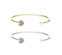 KBRPEY 2 Stück Armband Damen Herzarmbänder mit Funkelndem Cubic Zirkonia Verstellbares Armbänder Hypoallergene Schmuck für Mädchen Frauen