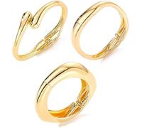 KBRPEY 3 Stück Armreif Gold Damen Unregelmäßige Chunky Armband Offen Modische Accessoires Minimalistischer Schmuck Geschenke (Gold)