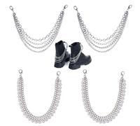 KBRPEY 4 Stück Kette für Schuh Schuhanhänger Ketten Stiefeletten Punk-Schuhanhänger Schuhschmuck Gothic für Stiefel Plateau Schuhe und Loafer modisches Styling