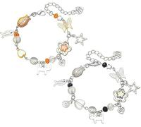 KBRPEY Armband Set Sterne Planet Mond Anhänger Naturstein Perlen Armkette Damenarmband Schmuck Accessoire (B)