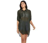 KBRPEY Strandtunika Damen Hemdbluse Transparent Bikini Cover up Strandkleider Sommer Leicht Luftig Badeanzug Überwurf Strand Outfit Boho Strandponcho Urlaub Beach Pool Strandoberteil