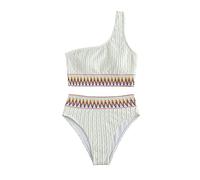 KBRPEY Damen Bikini Set High Waist Schwimmanzug Trendy Sexy Bademode Zweiteiliger Badeanzug Triangel Bikini Swimsuit Beachwear (Weiss L)