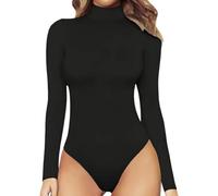 KBRPEY Damen Body Langarm Rollkragen Bodysuit Oberteil Bluse Bodysuit Langarmbody Overalls Hemd Bodys Jumpsuit Tops für Frauen Casual Outfits