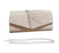 KBRPEY Damen Clutch Elegant Glitzer Abendtasche mit Kette Brauttasche Umschlag Taschen aus Strass Umhängetaschen für Hochzeit Party Freizeittermin Hochzeit Party Bankett Urlaub