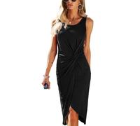 KBRPEY Damen Sexy Maxikleid Lange Partykleid Sommerkleid Schwarzes Maxikleider Elegantes Schlichtes Kleid mit Rundhalsausschnitt Y3K Aesthetic Clothes(Schwarz M)