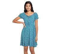 KBRPEY Damen Sommerkleid Kurzarm Blumenkleid Floral Kurze Tunika Kleid High Waist Volantkleider Rüschensaum Freizeitkleider Wickelkleid Boho Strandkleider Minikleid