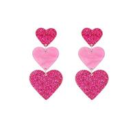 KBRPEY Herz Tropfen Ohrringe Einzigartige Ineinandergreifende Liebe Herz Baumeln Ohrringe Rosa Baumeln Ohrringe Prom Herz Baumeln Ohrstecker Ohrringe Für Frauen