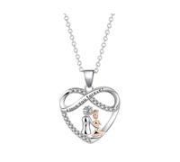 KBRPEY Mutter und Tochter Halskette Silber Mutter Herz Halskette Umarmung Kette Herz Anhänger Muttertag Kette Schmuck Geschenke für Mutter Tochter