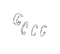 KBRPEY Ohrringe Damen Ear Cuff Set Ohrklemmringe ohne Piercing Ohrschmuck Fake Piercing Ohrklemme Earcuff Schmuck Ohrring Clip On Earrings(Silber)