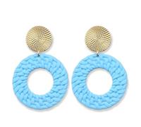 KBRPEY Ohrringe Damen Mädchen Boheme Style Geometrische Ohrringe Bunt Hängend Metal Vintage Modeschmuck Geschenke Zubehör (Blau)