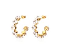 KBRPEY Ohrringe Silber 925, Mini Huggie Creolen Ohrringe mit Zirkonia,Farbigem Kristall Ohrringe Damen vergoldet mit 18 Karat Gold für Frauen und Mädchen. (Weiß)