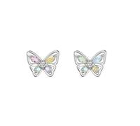 KBRPEY Schmetterling Ohrstecker Kristall Ohrringe Silber Schmuck Damen Stecker Mehrfarbig Zirkonia Juwelierwaren
