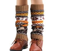 KBRPEY Stulpen Damen Langer Beinwärmer Frauen Mädchen Winter Crochet Stricken Stulpen Beinstulpen Beinwärmer Kniestrümpfe Legwarmers Strümpfe
