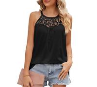 KBRPEY Tank Top Damen Neckholder Spitze Tops Sommer Ärmellos Trägertop Basic Tops Elegant Spaghettiträger Shirt Weste Oberteile Ärmelloses Bluse Casual Achselshirts Trägershirt