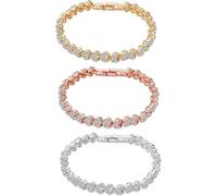 KBRPEY Tennisarmband Set Kristall Armkette Glitzer Armschmuck Damen Armband Schmuckset Strass Kettenarmband