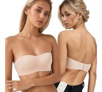 KBRPEY Trägerloser BH Damen Push Up ohne Bügel Büstenhalter mit Geformte Cups Abnehmbare Träger für Abendkleider Ballkleider Brautkleider