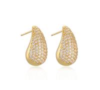 KBRPEY Tropfenform Ohrstecker Kristall Schmuck Damenohrringe Strass Ohrstecker Elegant Glänzend Hochwertig Goldfarben Juwelenbesetzt