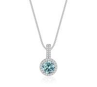 KCHSRKHXC Accessoires 1 D-Farbe, mehrfarbige Moissanit-Anhänger-Halsketten für Damen, klassische quadratische Halskette für Damen - Valentinstag, Geburtstag