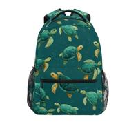 Kcldeci Kinder-Rucksack für Jungen und Mädchen, Grundschulrucksäcke, Meeresschildkröte in Aqua, Büchertaschen, S-M, Meeresschildkröte in Aqua, M, Tagesrucksack